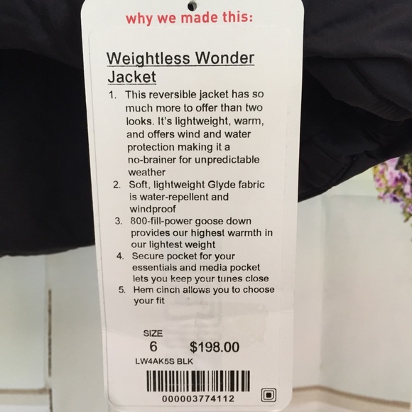 NWT BLACK LULULEMON WEIGTHLESS WONDER JACKET 6 8 - Picture 6 of 8